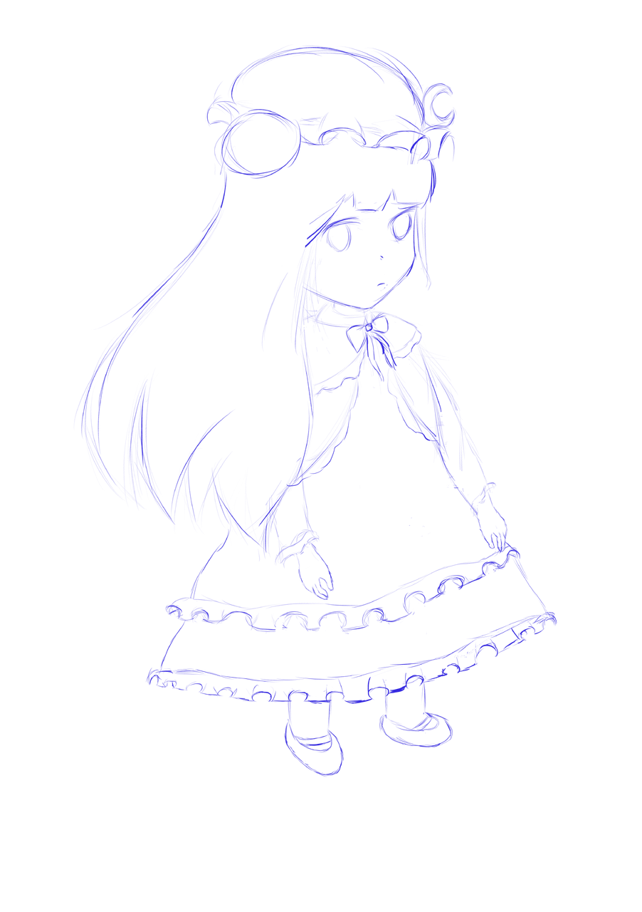 ぱちぇ（5日目）ドレス変更 Illust of てんぐぅ medibangpaint Touhou_Project WIP パチュリー・ノーレッジ