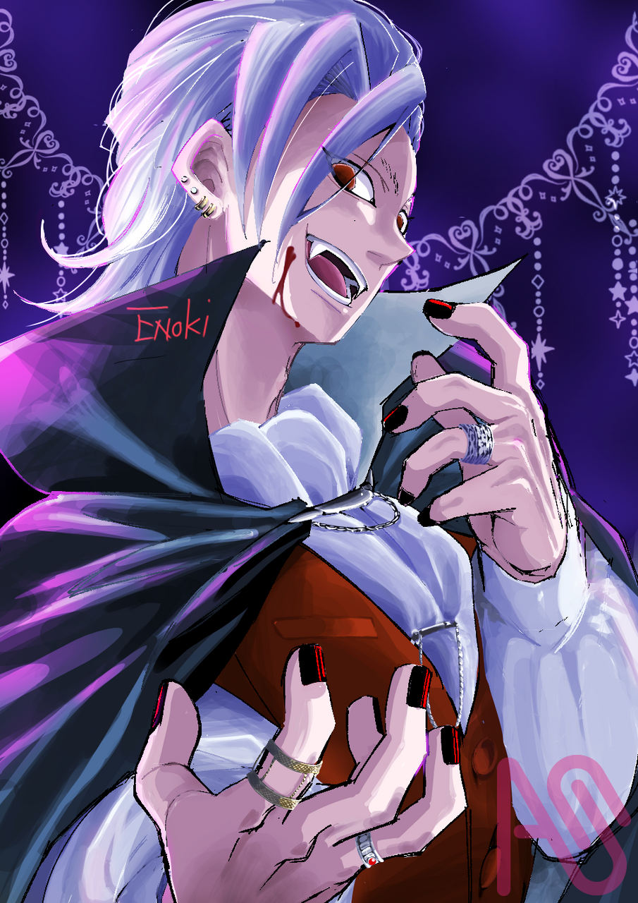 宇髄さんのド派手にハロウィン　吸血鬼ver Illust of エノキ fanfic fanart illustration メディバンペイント かっこいい vampire Halloween KimetsunoYaiba UzuiTengen