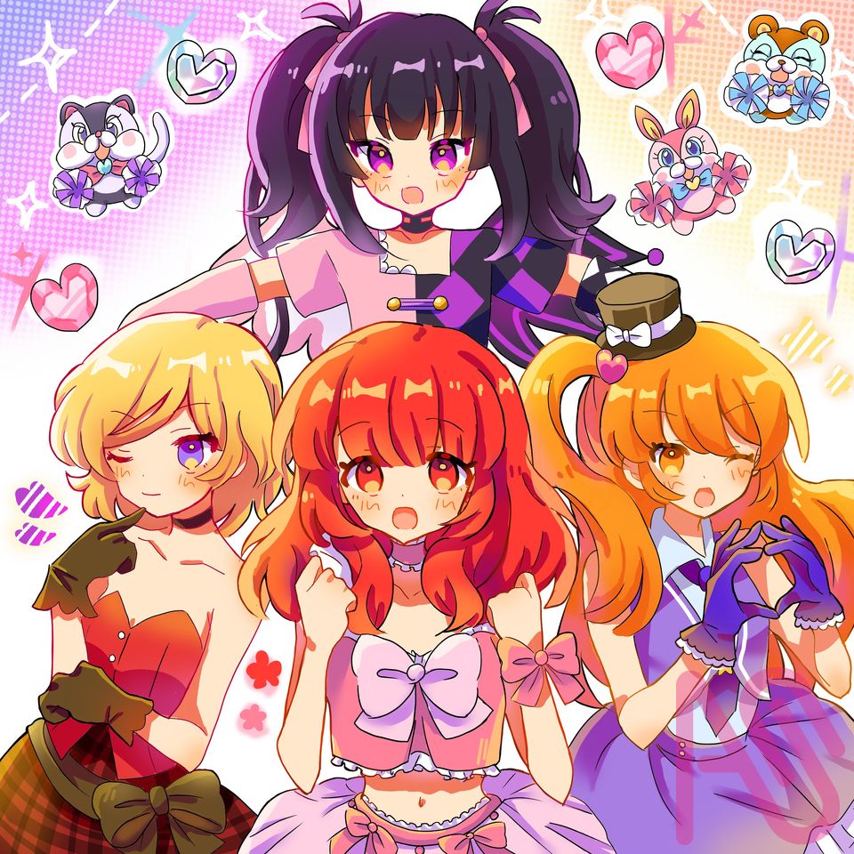 プリティーリズム・オーロラドリーム💗✨️ Illust of ちーず girl fanart プリティーリズム 春音あいら 高峰みおん 久里須かなめ 天宮りずむ