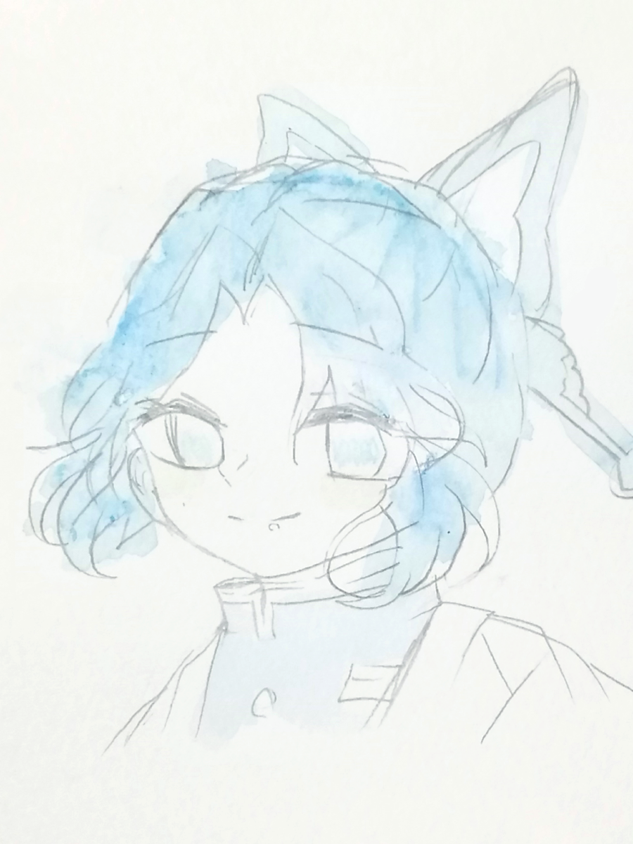 青いしのぶさん Illust of 糸織いと 水彩色鉛筆 KimetsunoYaiba KochouShinobu