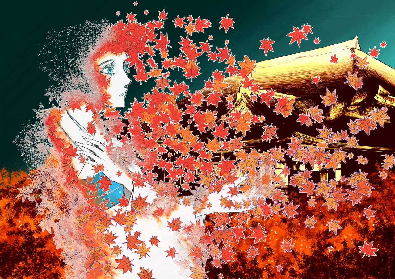 紅葉に染めてゆく 夜崎氷 イラスト Art Street アートストリート