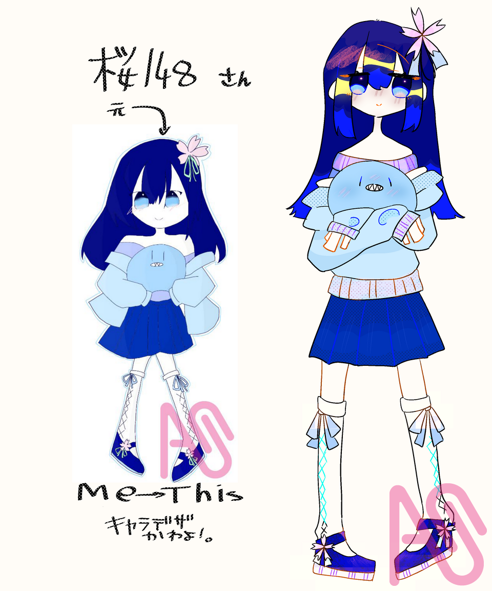 桜148ちゃんへ！ Illust of 彁 圓貓((((別名無慈悲なゴミカス貓 handdrawn ゆる絵 へた 描かせてもらった！ 神