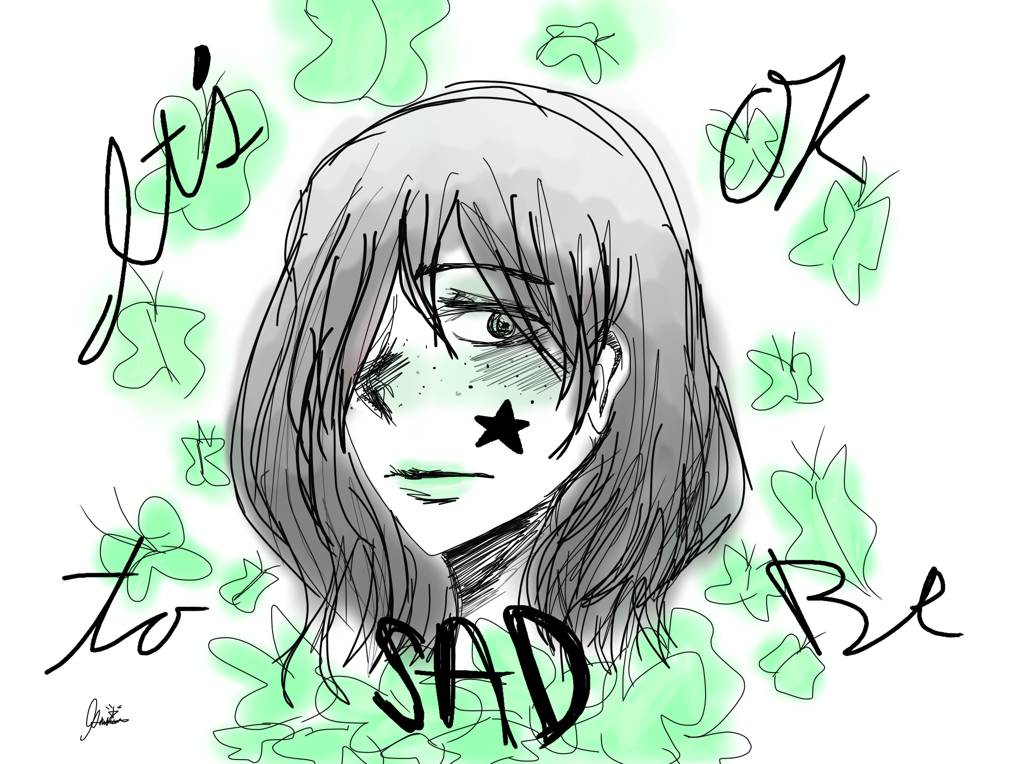 ' It's ok to be Sad ' 0000zero - Illustrations ART street