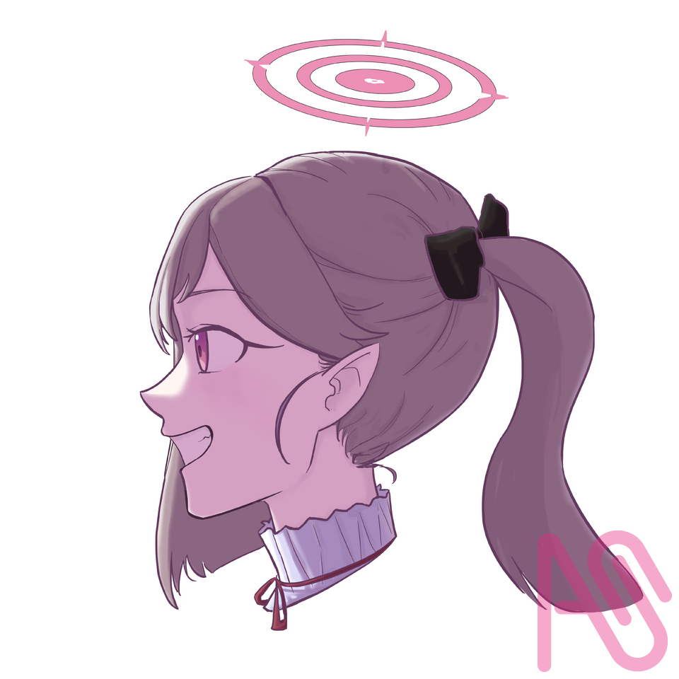 Mutsuki Side view Illust of pechin cute digitaldrawing digitalpainting cutegirl mutsuki BlueArchive