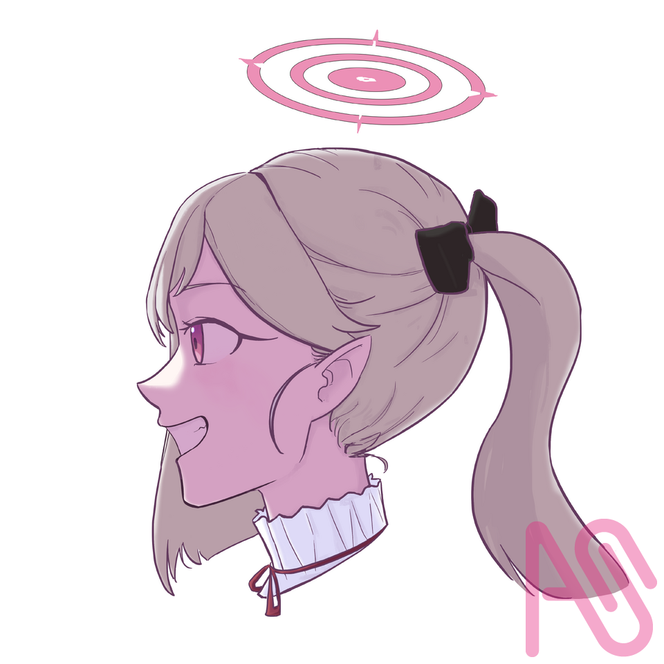 Mutsuki Side view Illust of pechin cute digitaldrawing digitalpainting cutegirl mutsuki BlueArchive