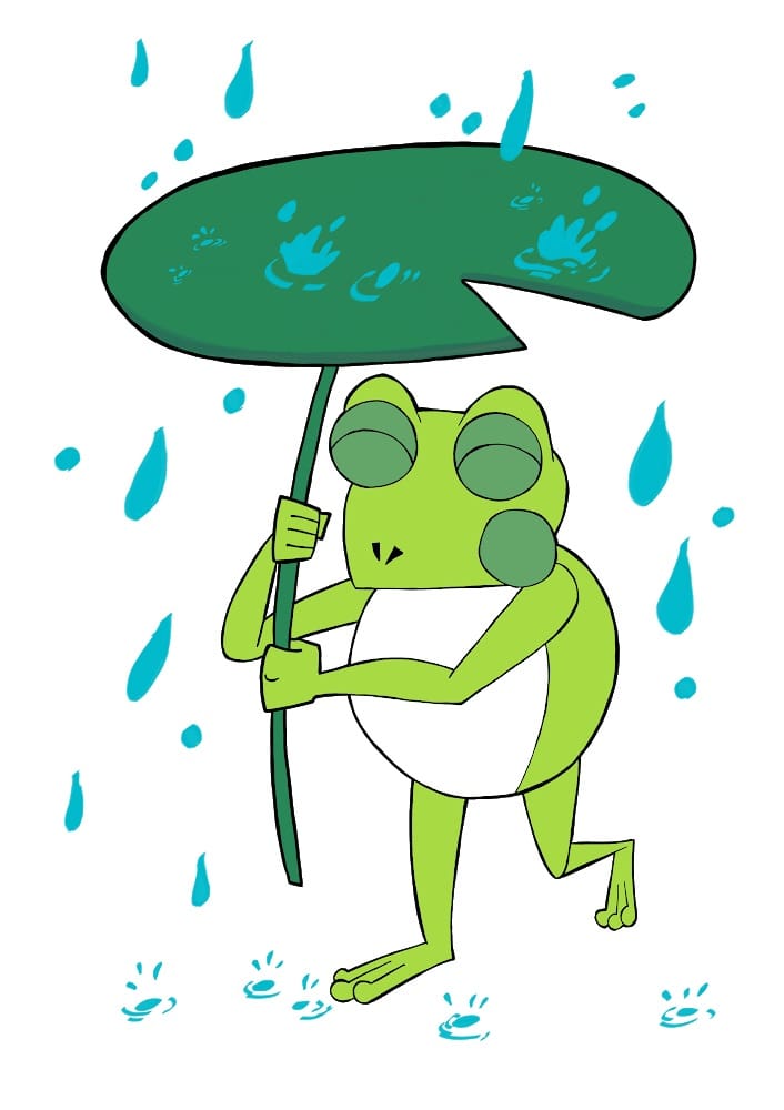 雨の日のカエル君 ももかえる イラスト Art Street アートストリート
