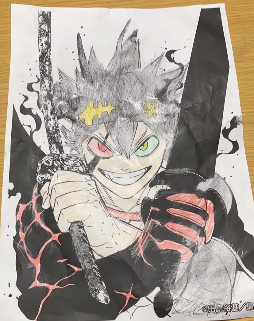 7才のアスタ大ファンの子のぬり絵 ブラクロだいすき親子 イラスト Art Street アートストリート 7才のアスタ大ファンの子のぬり絵 ブラクロだいすき親子 イラスト Art Street アートストリート