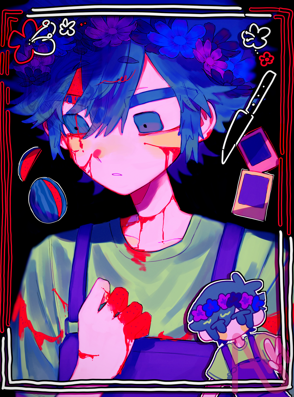 melon  Illust of ayaao fanart game medibangpaint boy omori basil