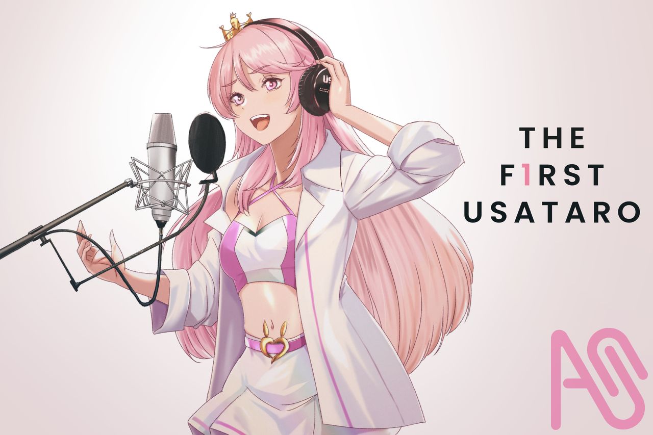The F1RST USATARO（タップ後が本物） Illust of はんりんご girl fanart rabbit headphones マイク うさあーと 絵さたろう