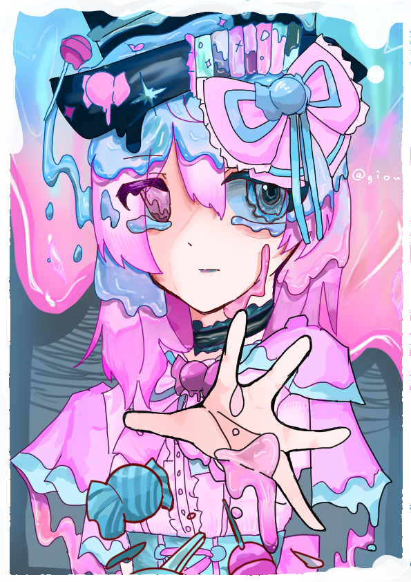 溶けちゃってきゃんでぃー Illust of ｇｉｏｕ ARTstreetMonthlyIllustrationContestMayThemeCandy girl illustration original digital oc ぎおうが描いた