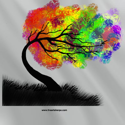 Rainbow Qtip Tree Leartiste67 Illustrations Art Street