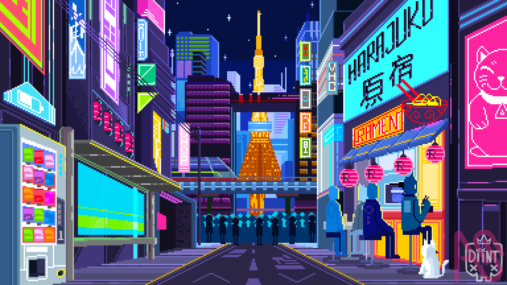 Tokio - Pixel Art Diint - Illustrations ART street