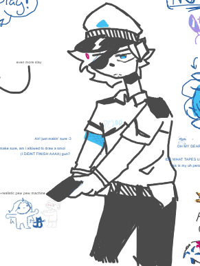 DBH Au of Adam Illust of ☆-「PUNZ」-☆ silly police AU android eyepatch Gun officer dbh sillyqueer PC200