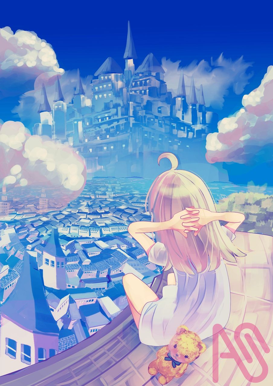 蜃気楼の城 Illust of 星野かわうそ girl background