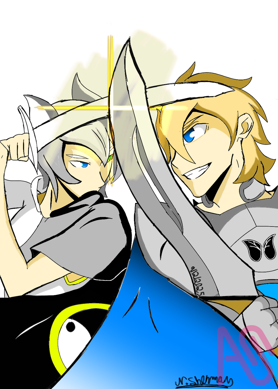 Zetsumo Kurosai vs Zariel Ookami illustration  Illust of Navaree sherman anime digital oc digitaldrawing shonen Knight mangaart Celestial Zariel