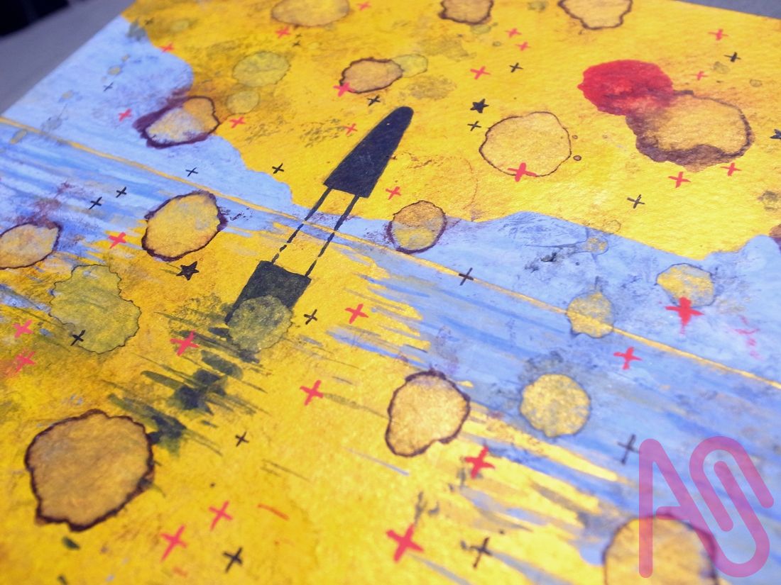 蝕②加筆版 Illust of かみやまたつや girl watercolor art original キラキラ scenery analog