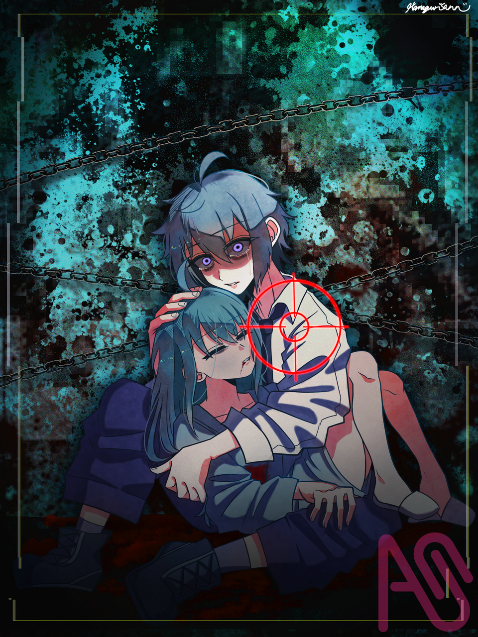 香蘭姉妹 Illust of Hamagurisann( ✌︎'ω')✌︎ girl fanart illustration 不穏 18℃ 数字減少中