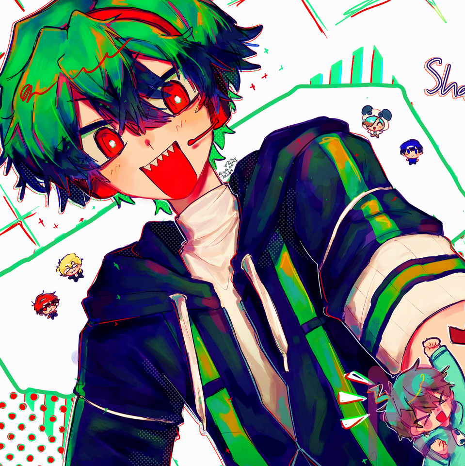 syark Illust of ayaao fanart 実況者 medibangpaint boy シャークん モノパスケッチ モノパス