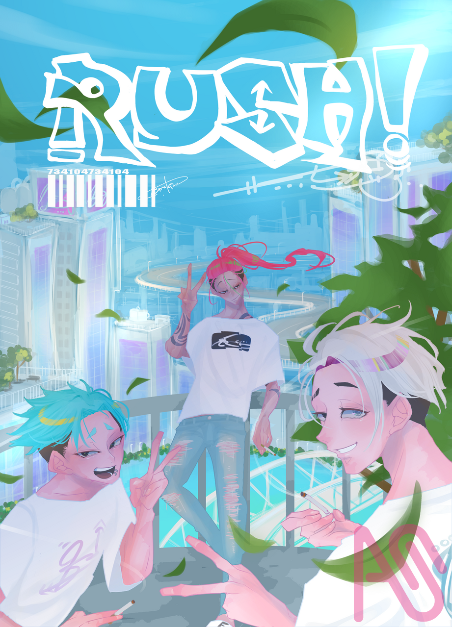 HS-風 Illust of makina. 男 tobacco oc background 刺青 へびすも ピース✌(´^ω^)y-～