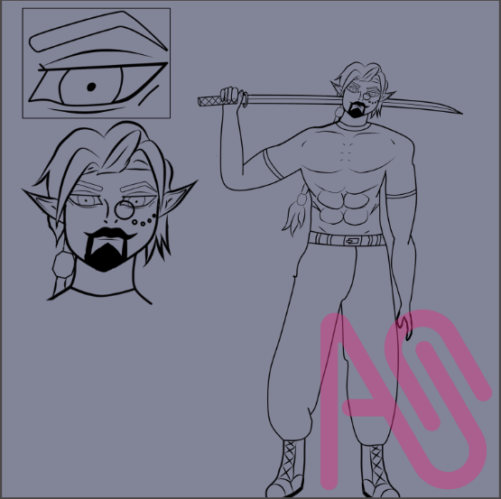 ALDRYN GREENFRONT Illust of uBrk art elf rpg digital male oc D&D dungeonsanddragons digitalartist NoAI