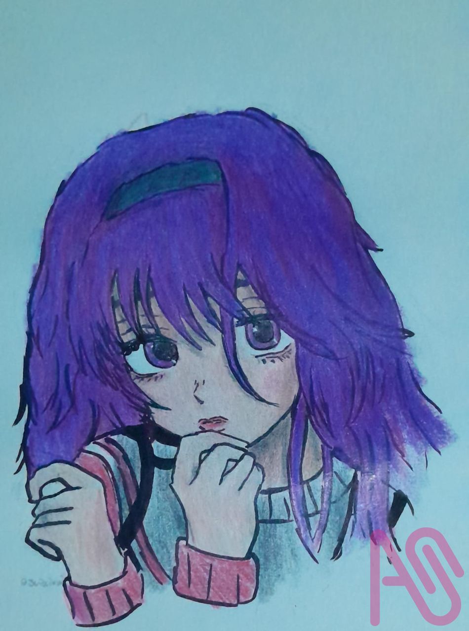 Waguri fanart in paper again Illust of JenderDraws girl fanart anime cute colour digitaldrawing español kawaiigirl Argentina waguri