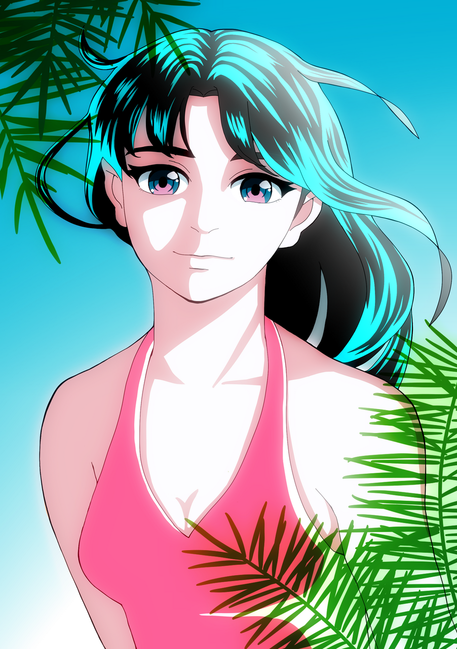 あの夏の日… Illust of フレイア・ベアトリス HUIONIllustrationContest2025 girl summer ロング female illustration medibangpaint sea longhair 女性イラスト