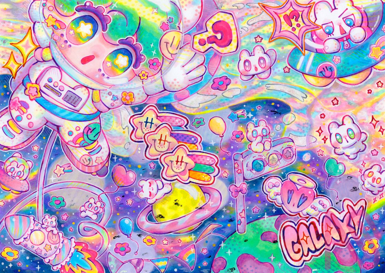 とぅいんくるわんだ〜☆ Illust of かなえる girl Copic illustration original kawaii ゆめかわいい space oc ファンシー analog