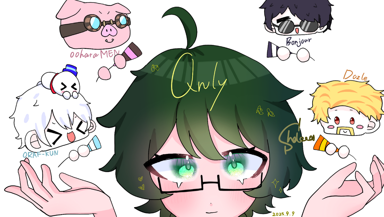 【遅刻】おんりーちゃんHPB！！！！！！！！ Illust of 白海 しゃけ / 代選中 雑 ゆるい kawaii 落描き お誕生日おめでとう ドズル社 ドズル社アート おんりー はよ見ろやぁ おんりー誕生祭2025