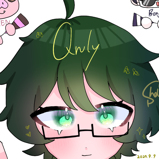 【遅刻】おんりーちゃんHPB！！！！！！！！ Illust of 白海 しゃけ / 代選中 雑 ゆるい kawaii 落描き お誕生日おめでとう ドズル社 ドズル社アート おんりー はよ見ろやぁ おんりー誕生祭2025