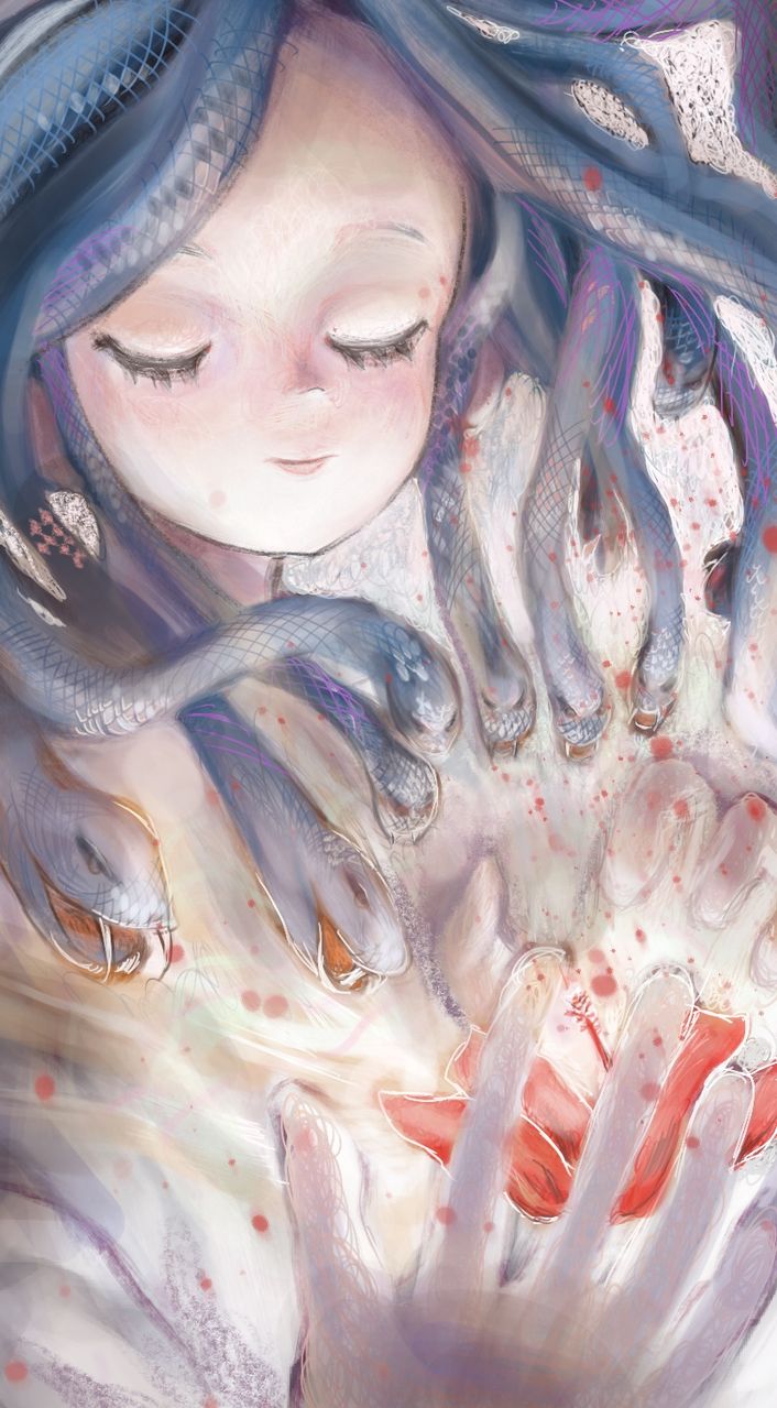 いつかこの感情に名前を付けてやる Illust of ABTOP girl impasto original oc kawaii flower メデューサ procreate snake