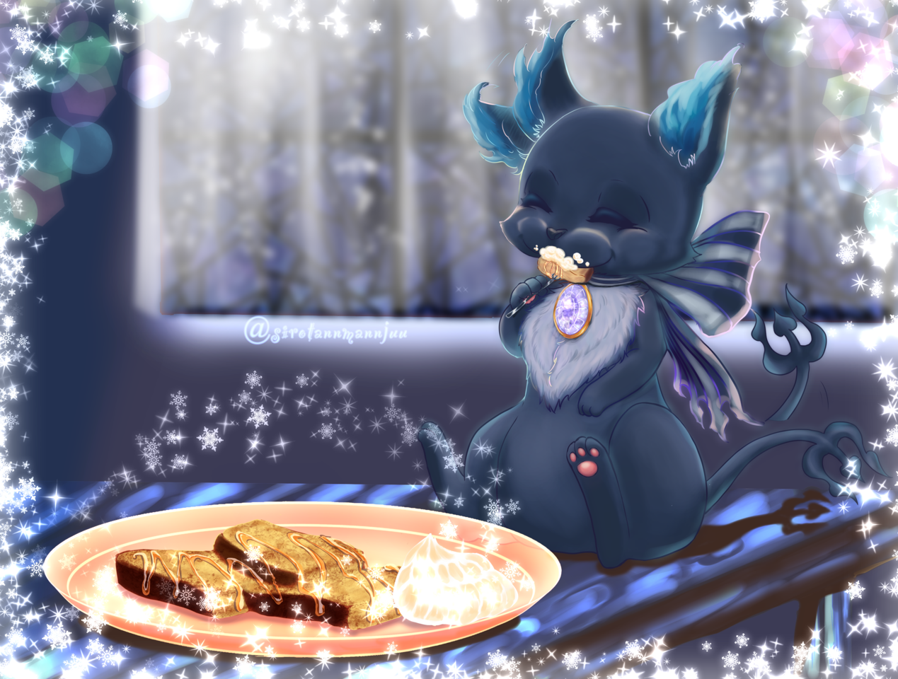 夜食にフレンチトーストを頬張るグリム みゅあ Illustrations Art Street