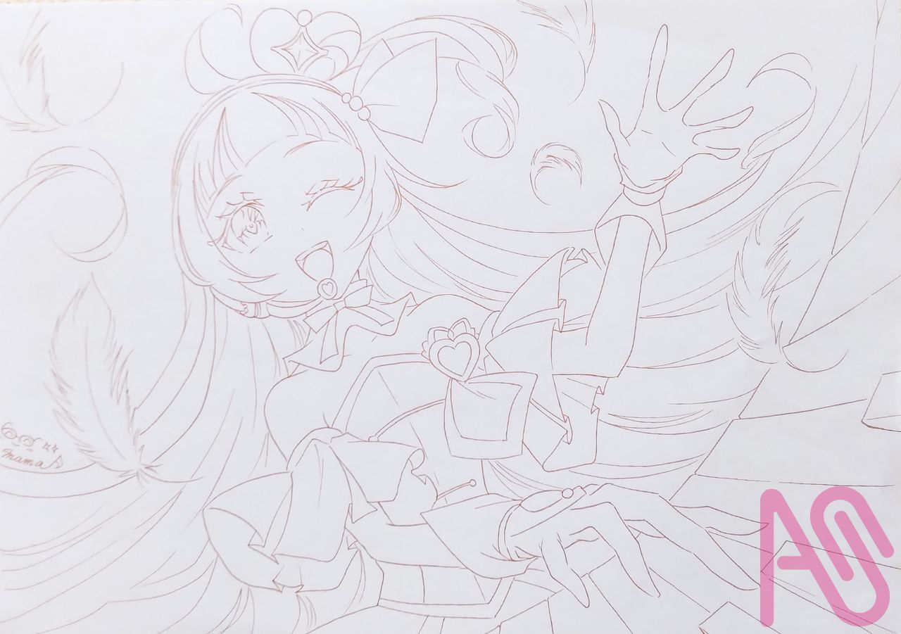 cantabile‼️  ～蒼い風に希望をのせて…😌✨～ Illust of メガネmama fanfic girl blue Copic illustration kawaii background analog キミとアイドルプリキュア♪ キュアウィンク