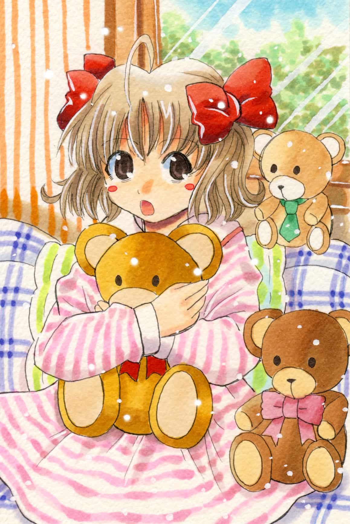 手描きイラスト オリジナル【ふたごのくま】 オーダーイラストのため 保存はお控えくださいませ . . かわいい