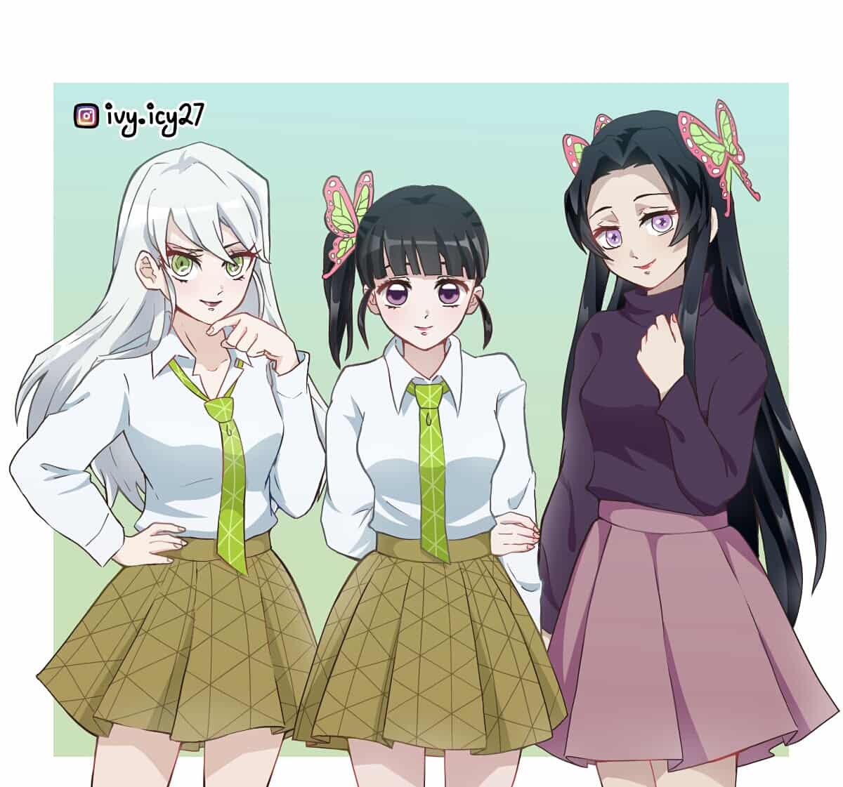 The 3 Beauties Of Kimetsu High Ivy icy27 Illustrations ART Street the-3-beauties-of-kimetsu-high-ivy-icy27-illustrations-art-street