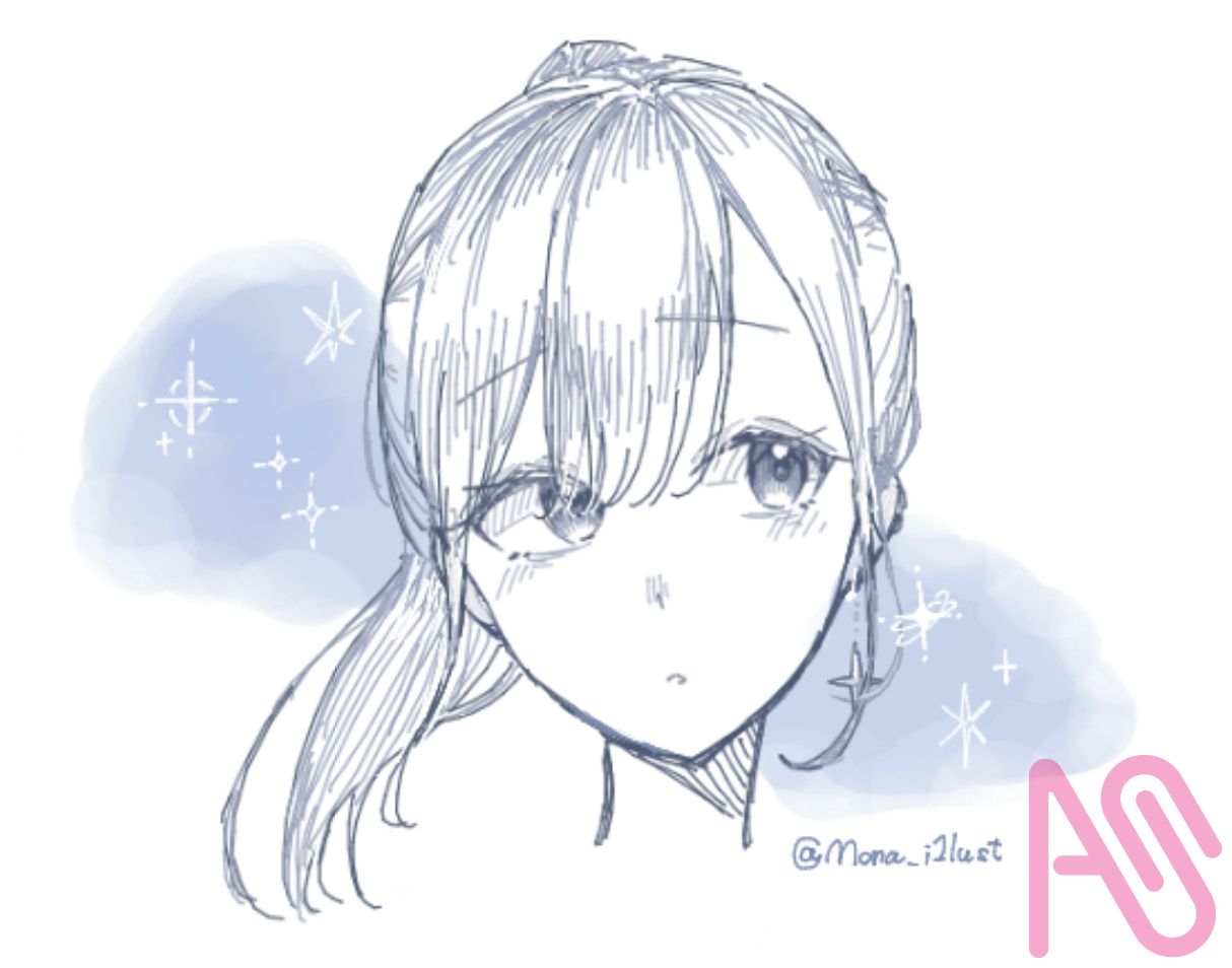 お星様の煌めく夜に Illust of Mona girl doodle キラキラ 絵チャ
