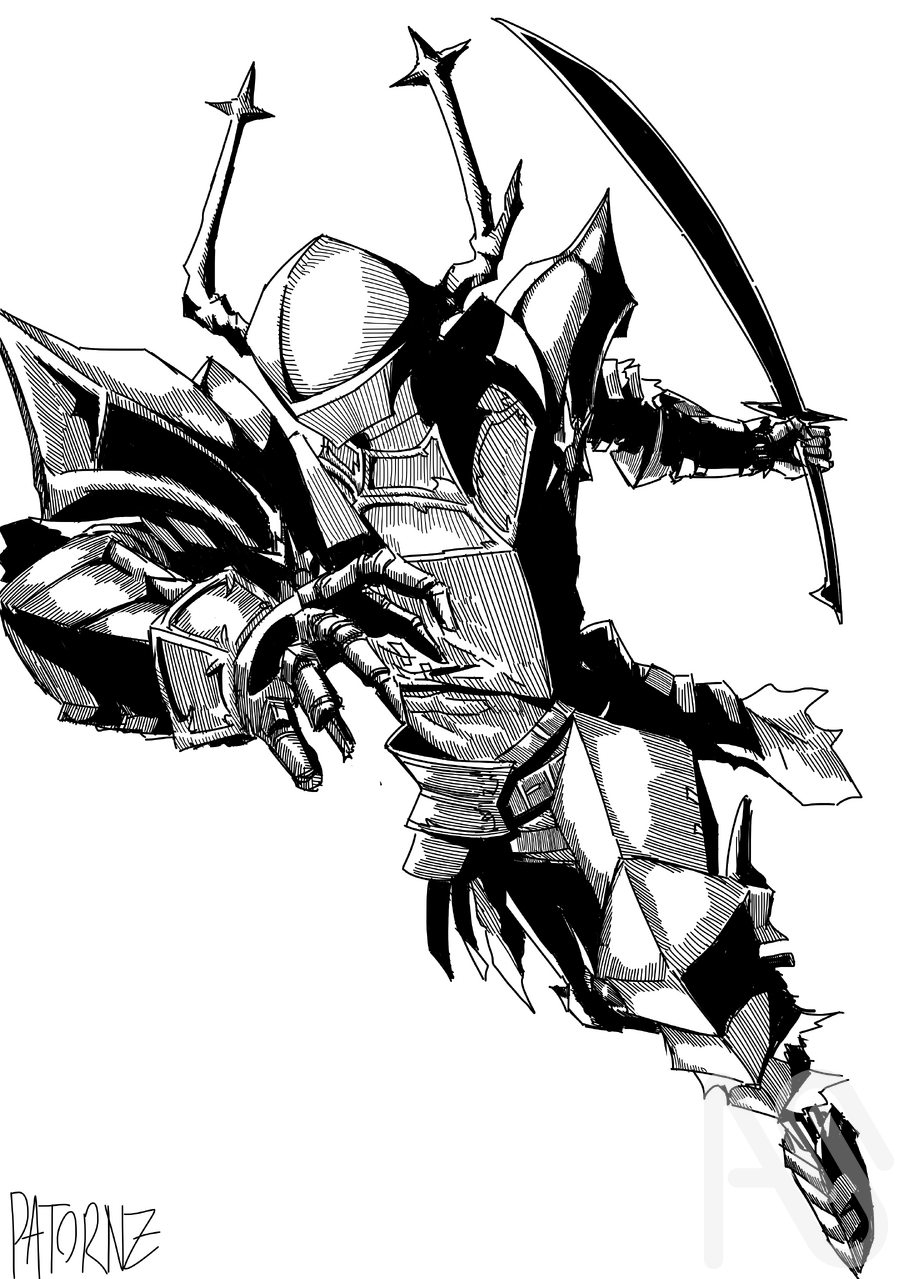 Dark Harbinger Illust of Patornz character person sword armor Knight Deltarune