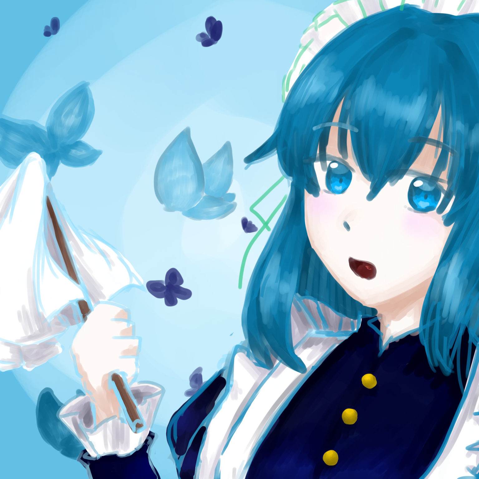 青髪メイドさん 瑞呑 - Illustrations ART street