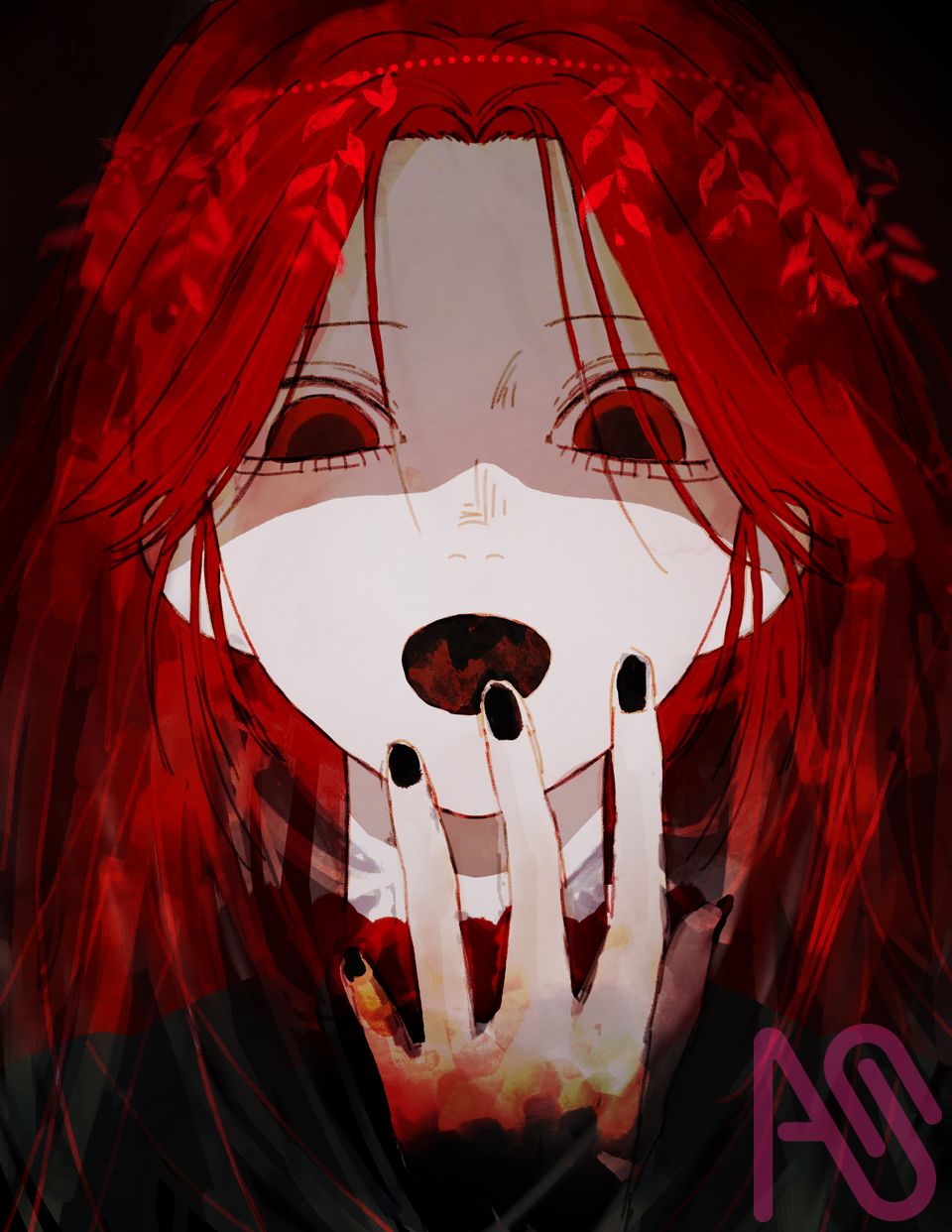 喜怒哀楽「怒」 Illust of 桜いろきのこ きのこ illustration red Fingerpaint 喜怒哀楽