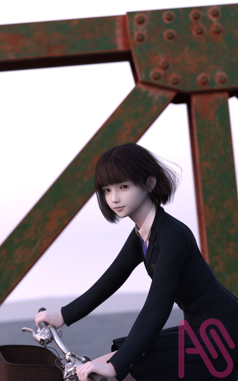 橋 Illust of Jackie Jackson girl uniform original 3DCG DazStudio Photoreal