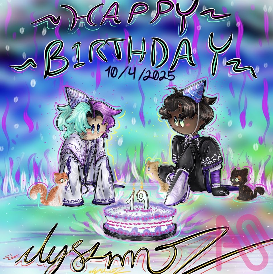 10/4 is my B-Day! Illust of LKMr.Raz cute medibangpaint digital oc digitalillustration birthday ocart birthdayart