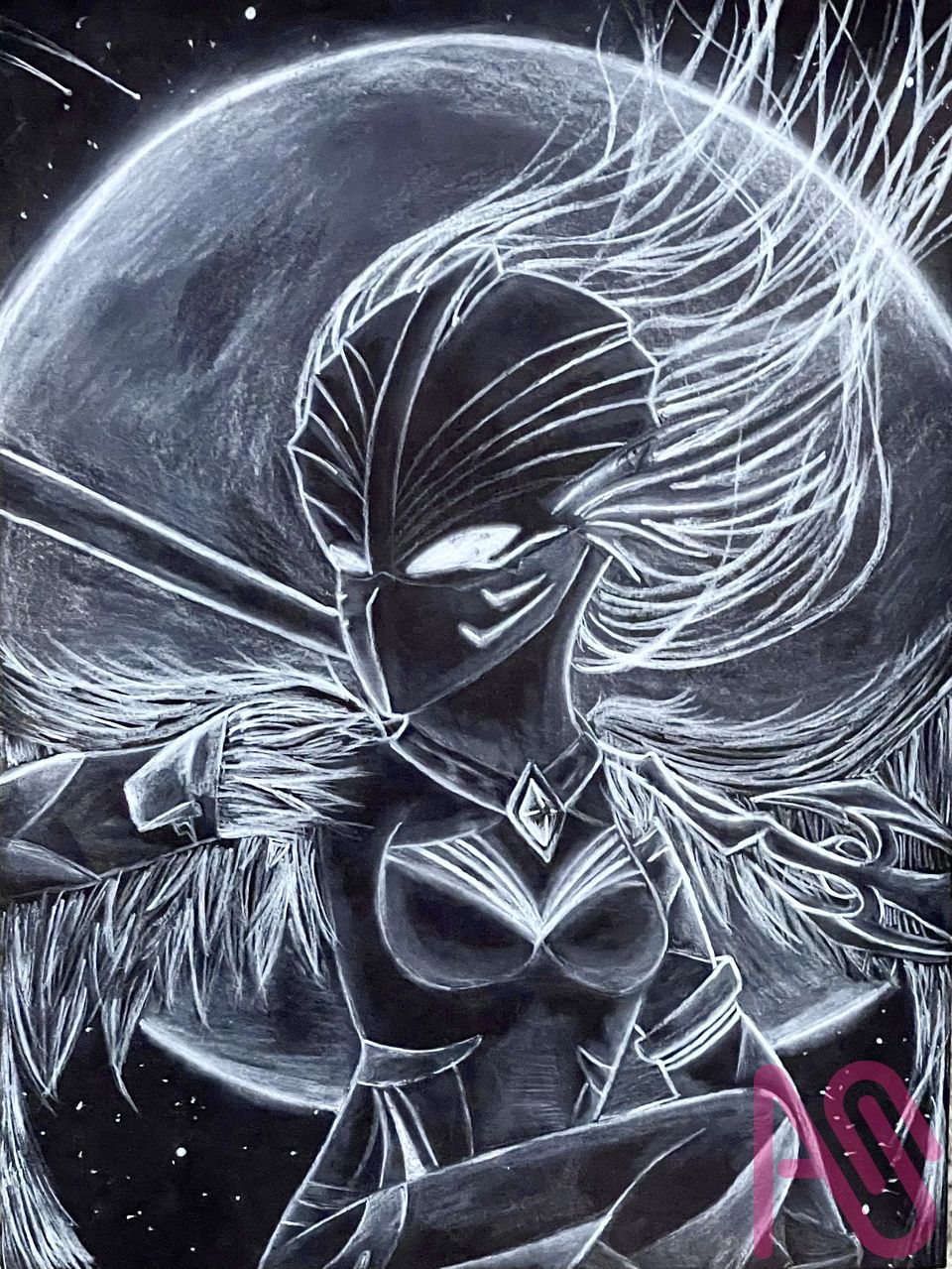 From Gacha to inverse 🖤🤍 Illust of Lunara Night🌙 moon magic cute night wings armor beautiful Oc's Gacha inverse