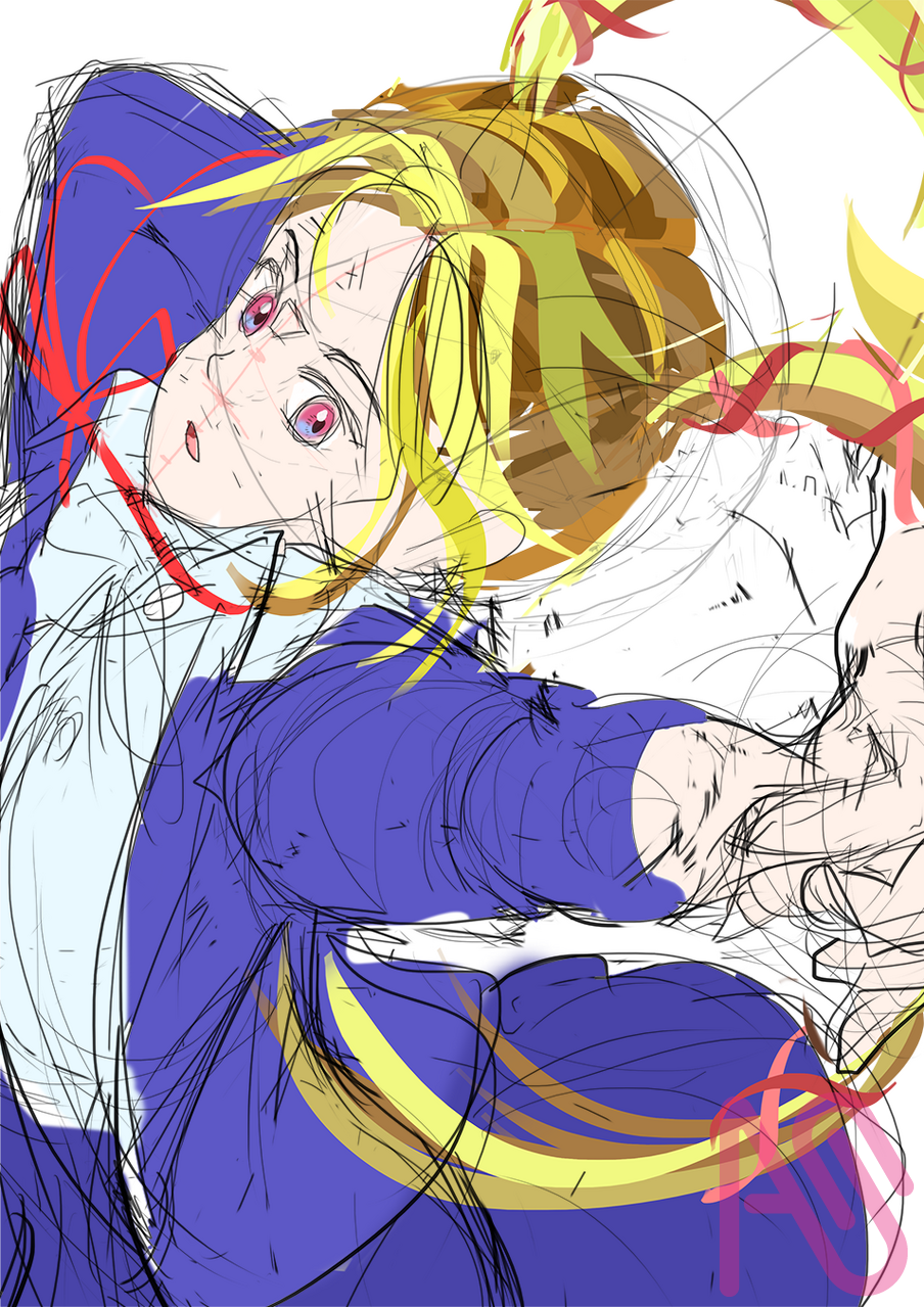 バイオリン剣士４　リメイク Illust of おきけい 女子高生 剣士 girl 楽器 oc violin 楽器で暴れる