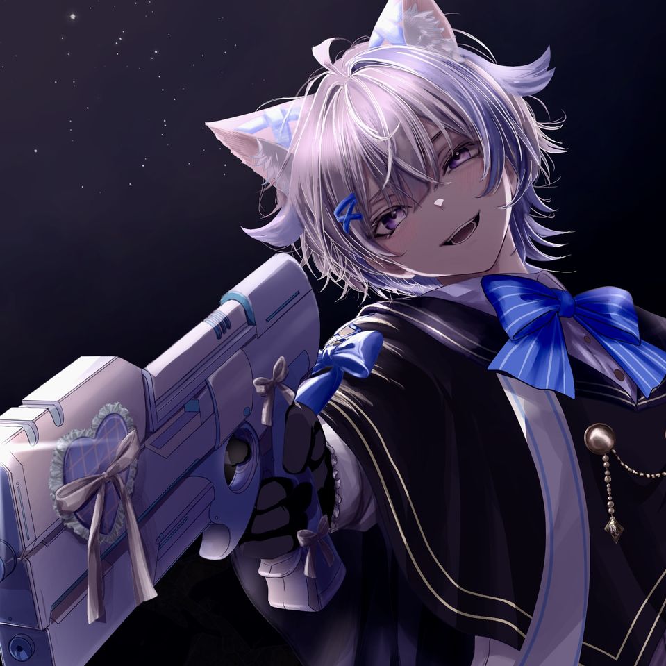 お仕事の時間です Illust of Shiki illustration art digital male boy black background animal_ears 代理 あまねあーと