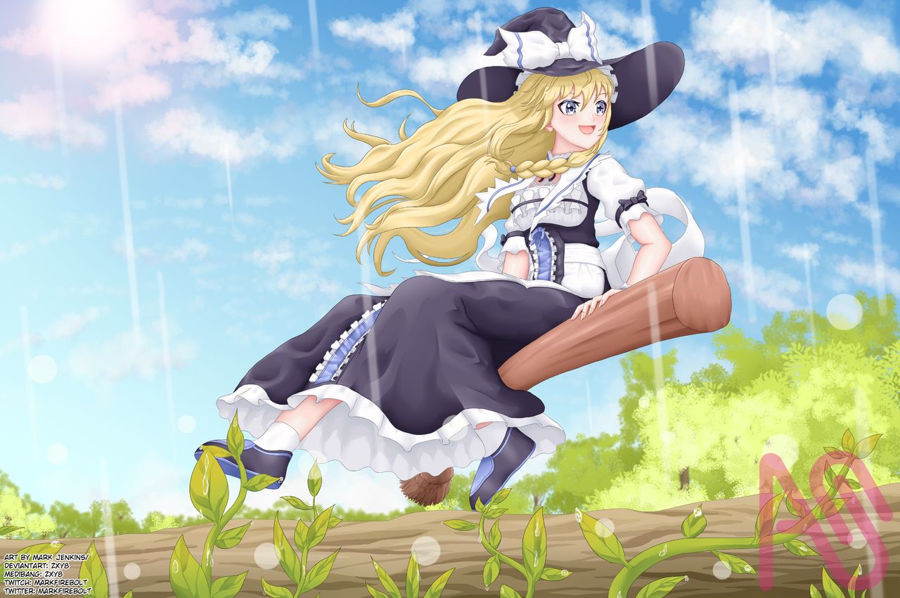 Marisa Kirisame - Touhou Project Illust of zxy8 drawing woman art anime manga color dress Marisa_Kirisame Touhou_Project practice