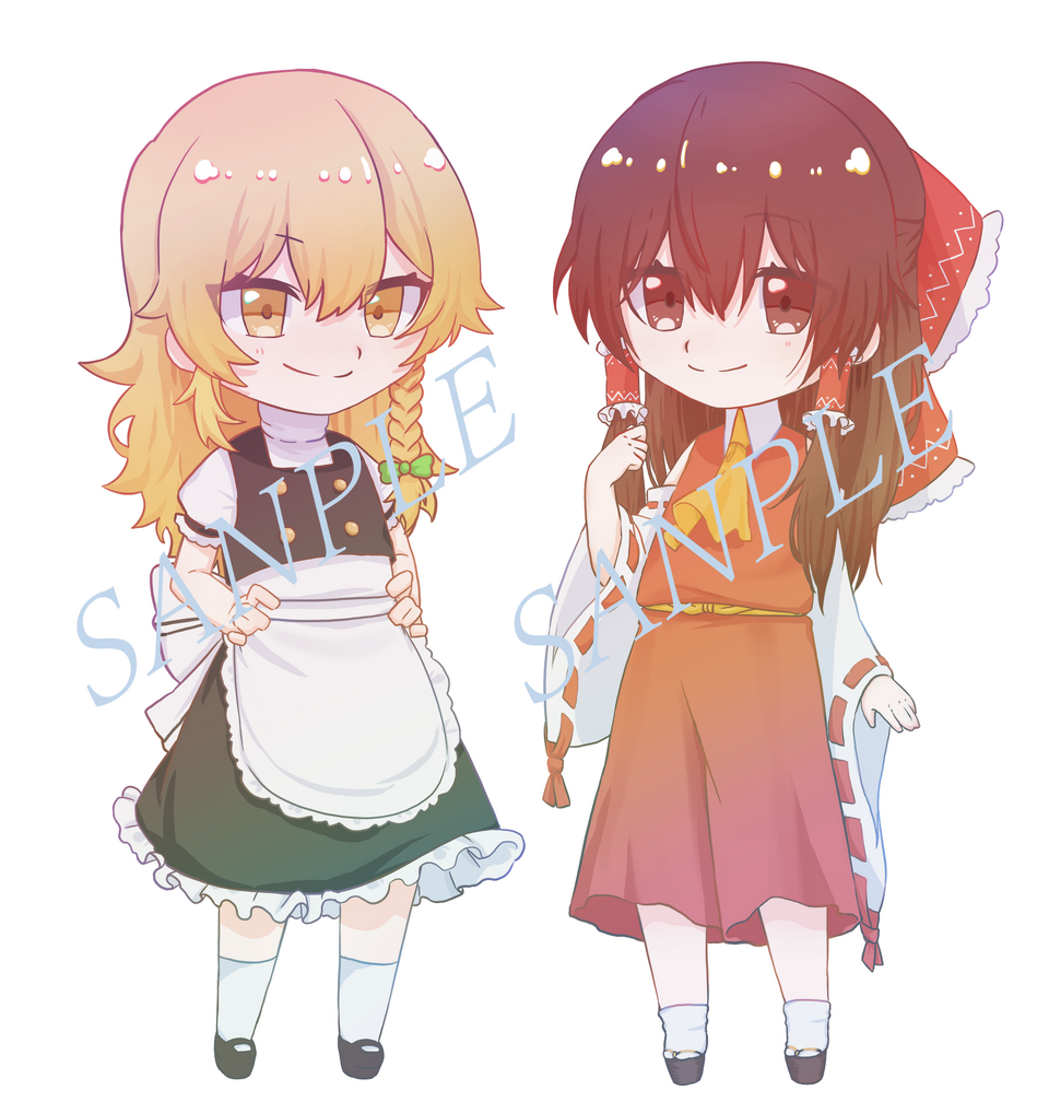 【依頼絵】立ち絵提供 Illust of 湯呑。 立ち絵 Reimu_Hakurei Marisa_Kirisame 依頼絵