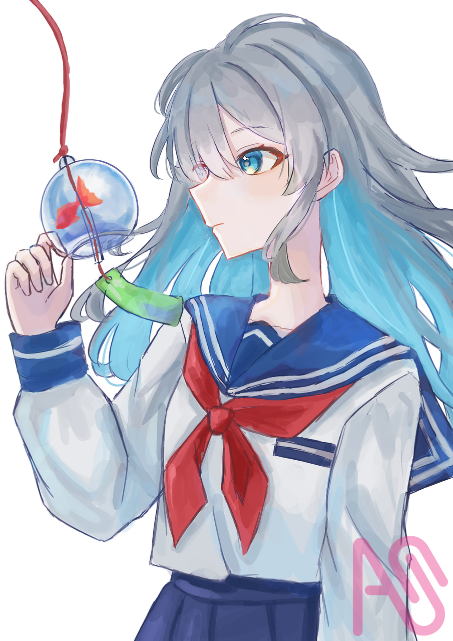 夏隣る Illust of 途葵 sailor_uniform 風鈴 アドバイスください