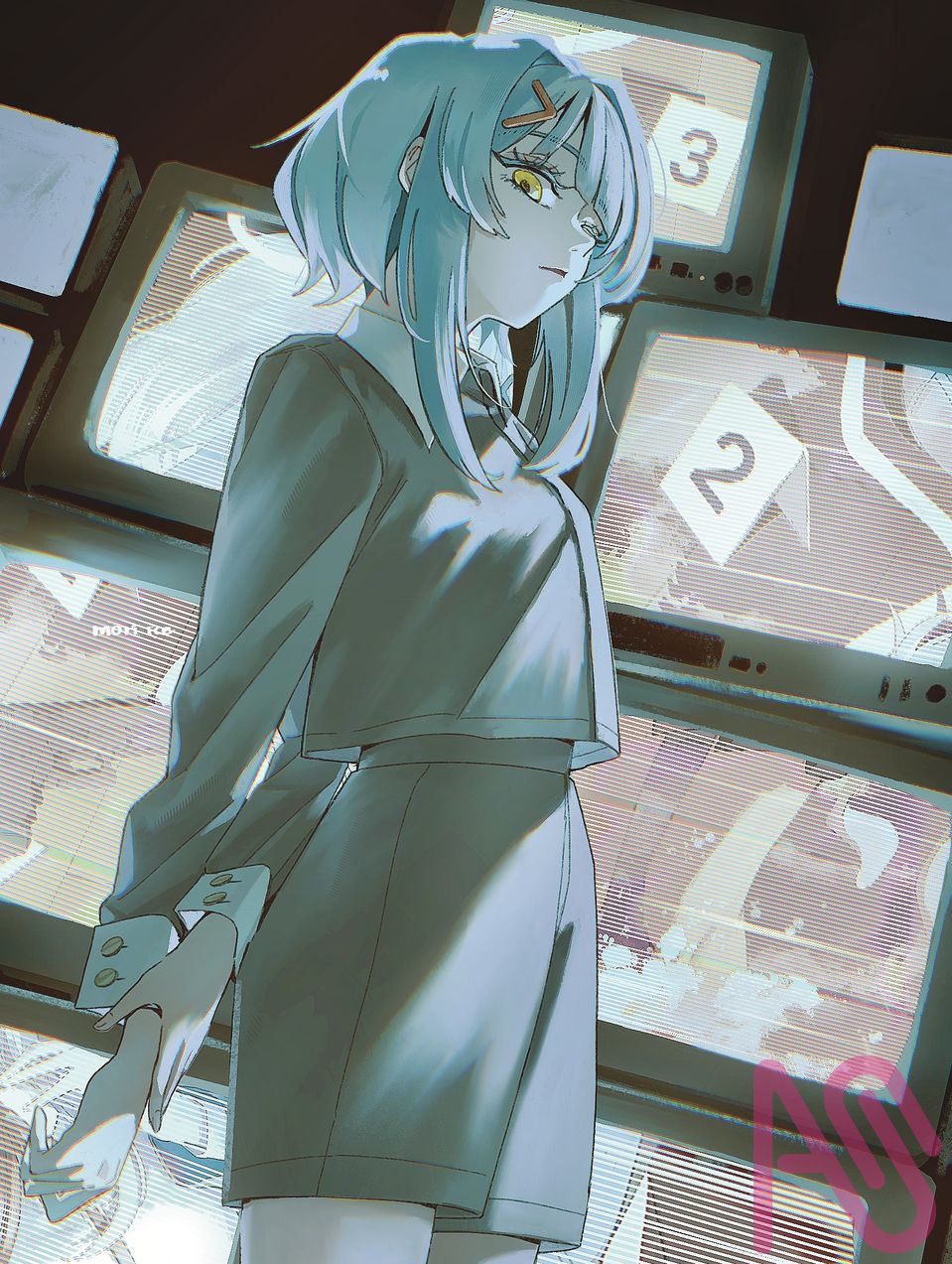 ループ再生 Illust of 森アイス girl illustration oc テレビ