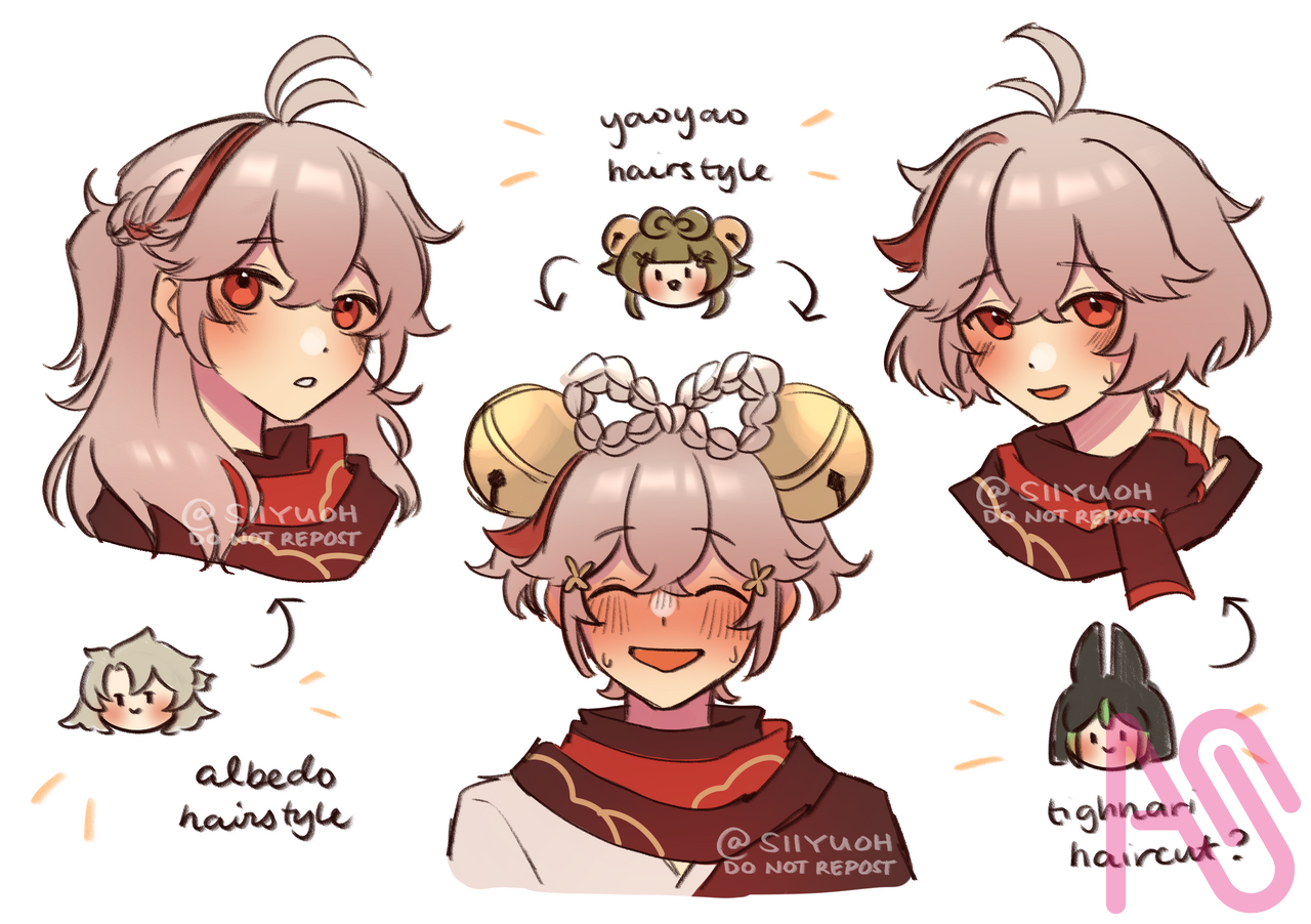 kazuha hairstyles pt. 1 siiyuoh Illustrations ART street