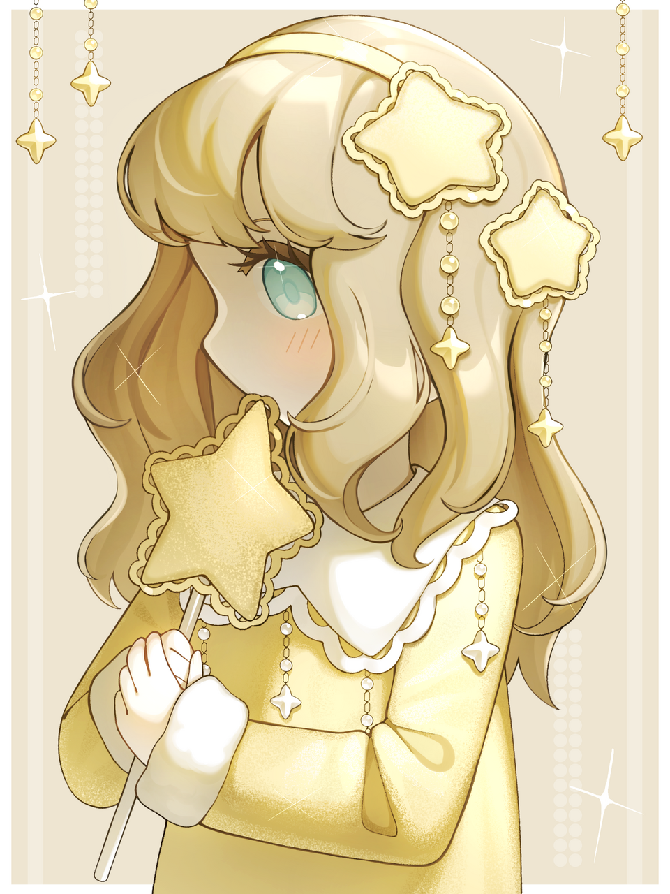 Stars ⭐ Illust of Rafflesia girl cute blonde medibangpaint yellow oc animegirl star