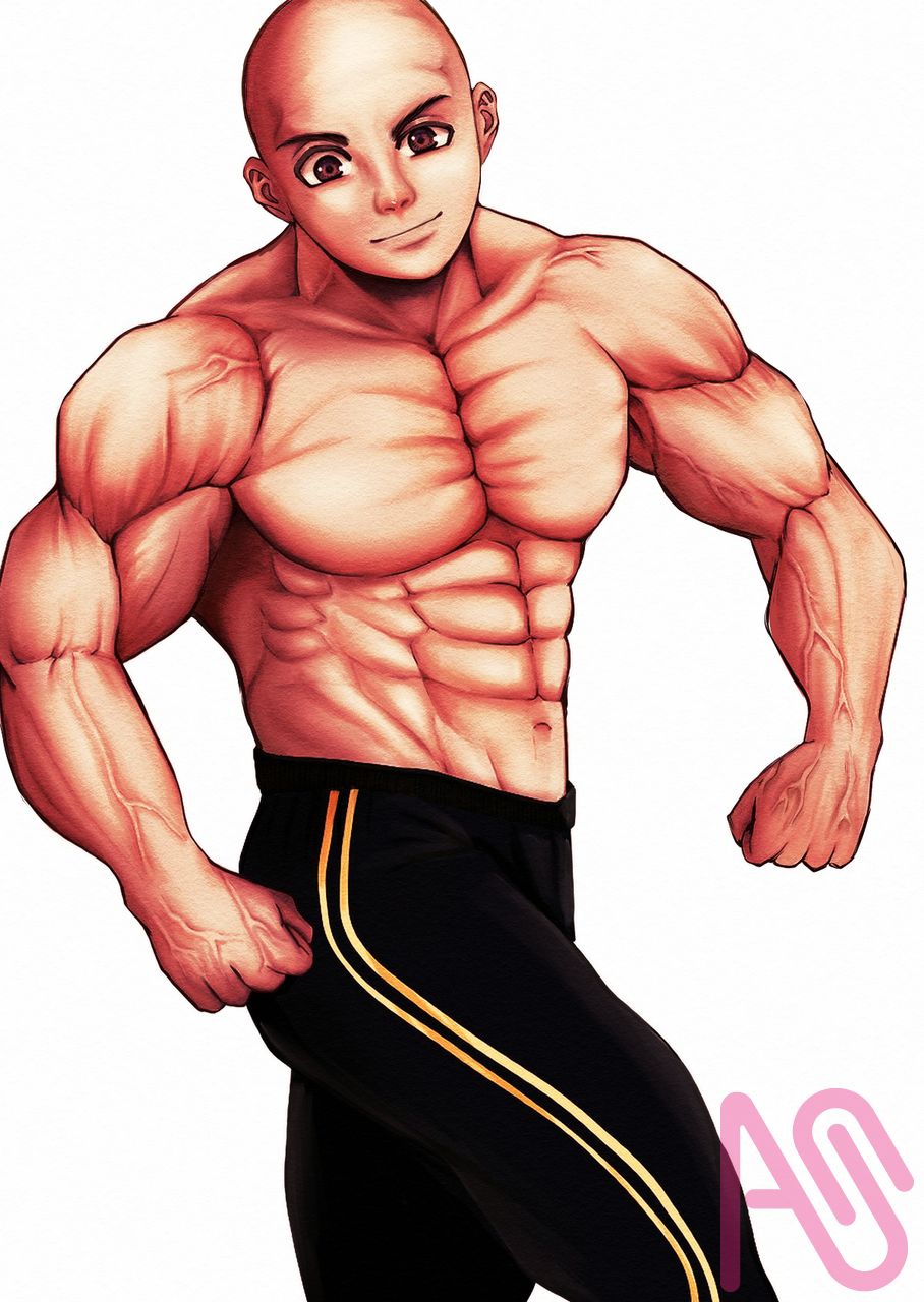 筋肉バキバキ Illust of たまこ ジャージ muscle スキンヘッド バキバキ